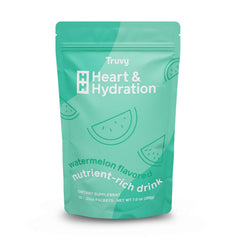 Truvy Heart and Hydration Watermelon front pack for refreshing hydration on the go.