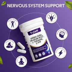 TrySafe valerian root ingredient image signaling natural calming support.