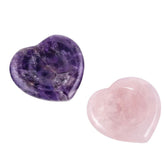 TUMBEELLUWA amethyst heart stone for palm meditation and gentle calm