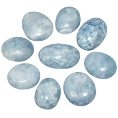TUMBEELLUWA blue kyanite palm stone packaging showing gift pouch for gifting and easy storage
