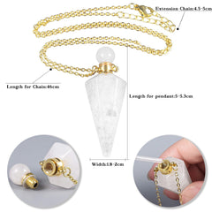 TUMBEELLUWA cone pointed quartz pendant close-up for elegant style