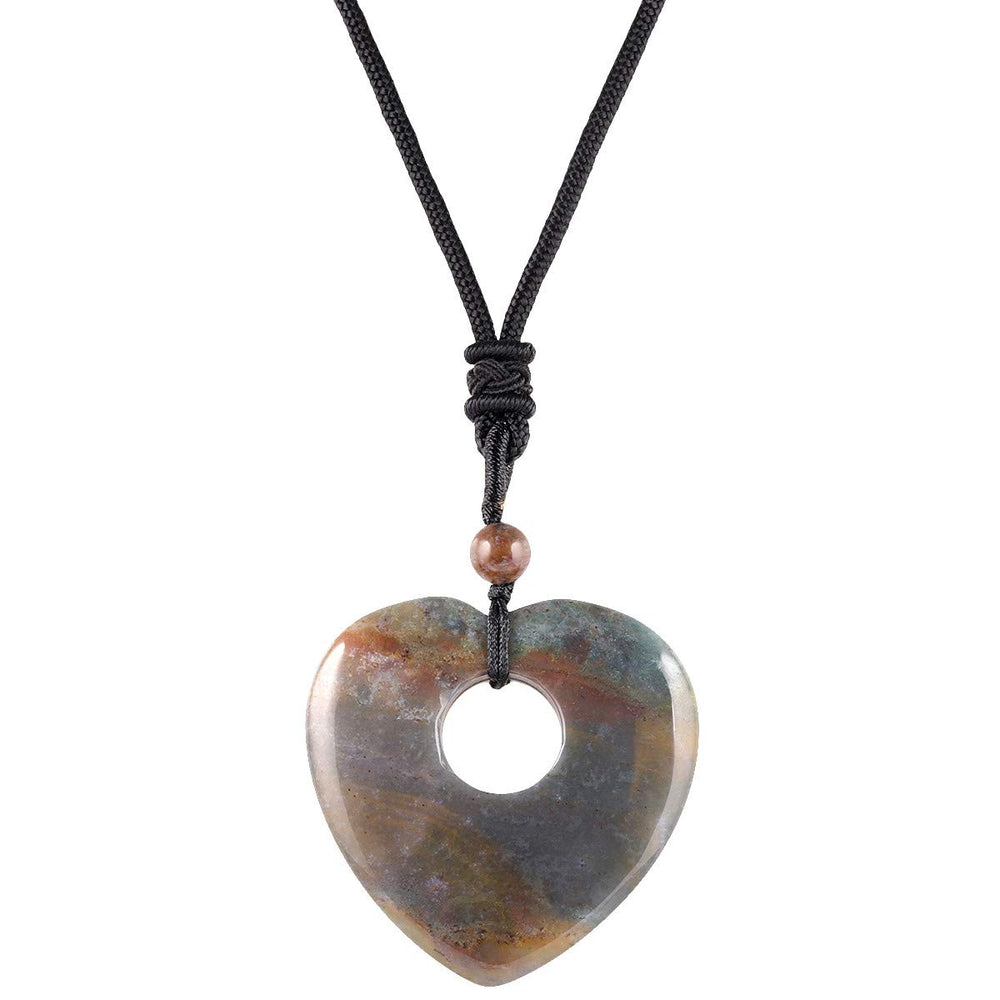 TUMBEELLUWA crystal heart pendant necklace with polished heart crystal for everyday elegance.