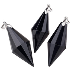 TUMBEELLUWA black obsidian pendant displayed with chain for everyday wear