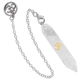 TUMBEELLUWA natural clear quartz pendulum with chain for precise divination sessions