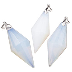 TUMBEELLUWA Opalite crystal point detail supports focus during chakra work.