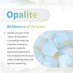 Tumbeelluwa opalite pendant glimmers softly, inviting calm atmosphere during rituals.