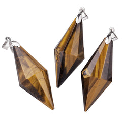 TUMBEELLUWA Tiger's Eye pendant necklace detail showing energy and style.