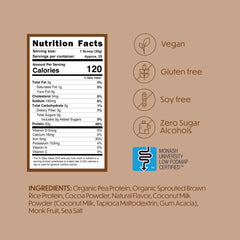 TumLove vegan protein powder chocolate serving scoop demonstrates easy post-workout fueling