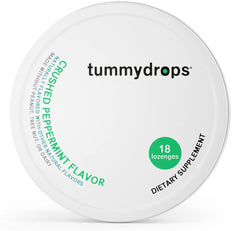 Tummy Drops peppermint drops close-up highlighting premium ingredients