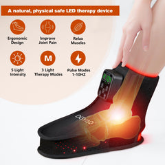 Close-up of TUOB foot wrap around toes and sole for targeted light therapy