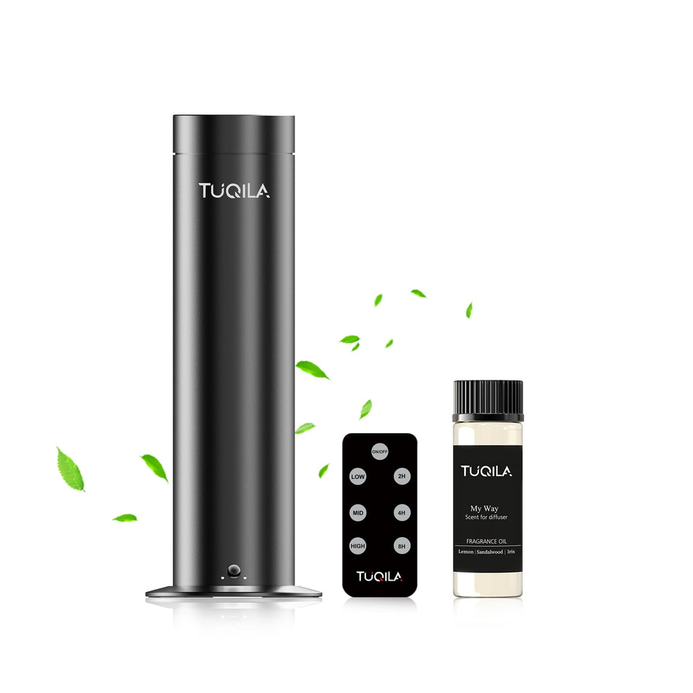 Tuqila hotel waterless diffuser showing 150ml capacity for long-lasting fragrance