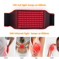 TUUKO red light therapy belt wrapped on waist supports whole-body comfort.