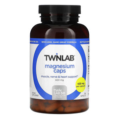 Twinlab Magnesium Caps bottle front view showing product branding and packaging