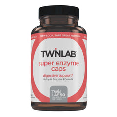Twinlab Super Enzyme caps bottle for post-meal digestive support