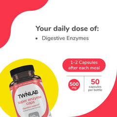Twinlab Super Enzyme caps pour with easy-to-take capsules