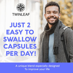 Twinleaf Serotonin ingredients panel featuring 5-HTP and L-tryptophan.