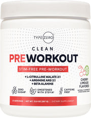 Type Zero Cherry Limeade bottle being poured for a refreshing workout boost.