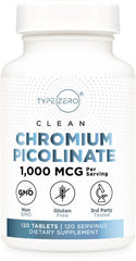 Type Zero Clean Chromium Picolinate bottle close-up highlighting quality and daily wellness support