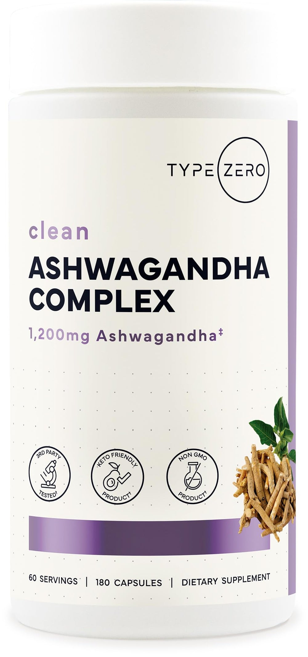 Type Zero KSM-66 Ashwagandha bottle for daily wellness support