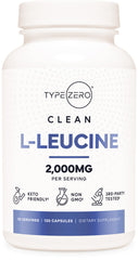 Type Zero L-Leucine bottle front for a reliable daily supplement routine.