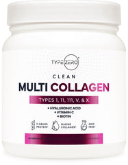 Type Zero Multi Collagen bottle on kitchen counter for daily use.
