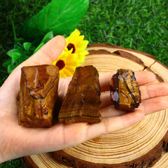 UFEEL rough Tiger's Eye raw stones wet colors reveal true hues for display.