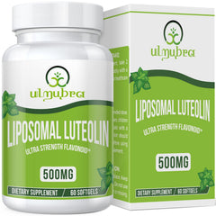 Ulmubra Liposomal Luteolin 500MG bottle with 60 softgels for daily support.