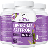 Cápsulas Ulmubra de azafrán liposomal en envase, fácil de incorporar a la rutina diaria.