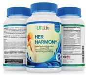 Ultalife Her Harmony bottle front, illustrating menopause support and daily use
