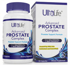 ULTALIFE Saw Palmetto bottle front promotes daily urinary comfort.