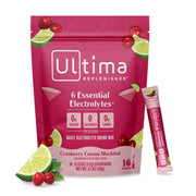 Ultima Replenisher Cranberry Cosmo stickpack for on-the-go hydration with six electrolytes