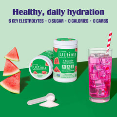 Scoop of Ultima Replenisher for daily electrolyte hydration.