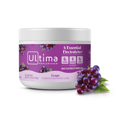 Ultima Replenisher grape electrolyte powder tub for sugar free hydration