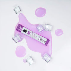 Ultima Replenisher grape glass with ice conveys refreshing, sugar-free hydration.