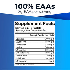 Ultimate EAA tablets on a tray for easy, keto-friendly supplementation.