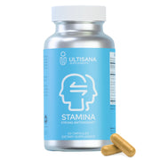 Ultisana Stamina bottle front suggests calm focus for daily resilience.