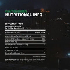Wintergreen pouch in mouth delivering smooth, steady nootropic support.