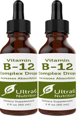 Ultra6 B12 Sublingual Drops bottle with dropper for convenient energy support.