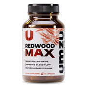 UMZU Redwood Max bottle front highlighting circulation support and daytime energy.