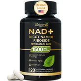 UNcena NAD supplement bottle showing liposomal formula for cellular vitality