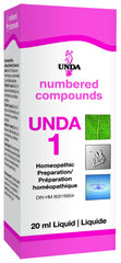 UNDA 1 Numbered Compounds bottle for a gentle homeopathic routine