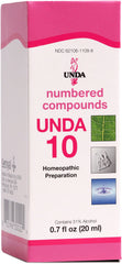 UNDA 10 Numbered Compounds bottle with label suggesting targeted wellness support.