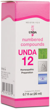UNDA 12 Numbered Compounds bottle front view, highlighting biodynamic sourcing for daily wellness