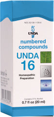 UNDA 16 Numbered Compounds bottle ready for toxin drainage support