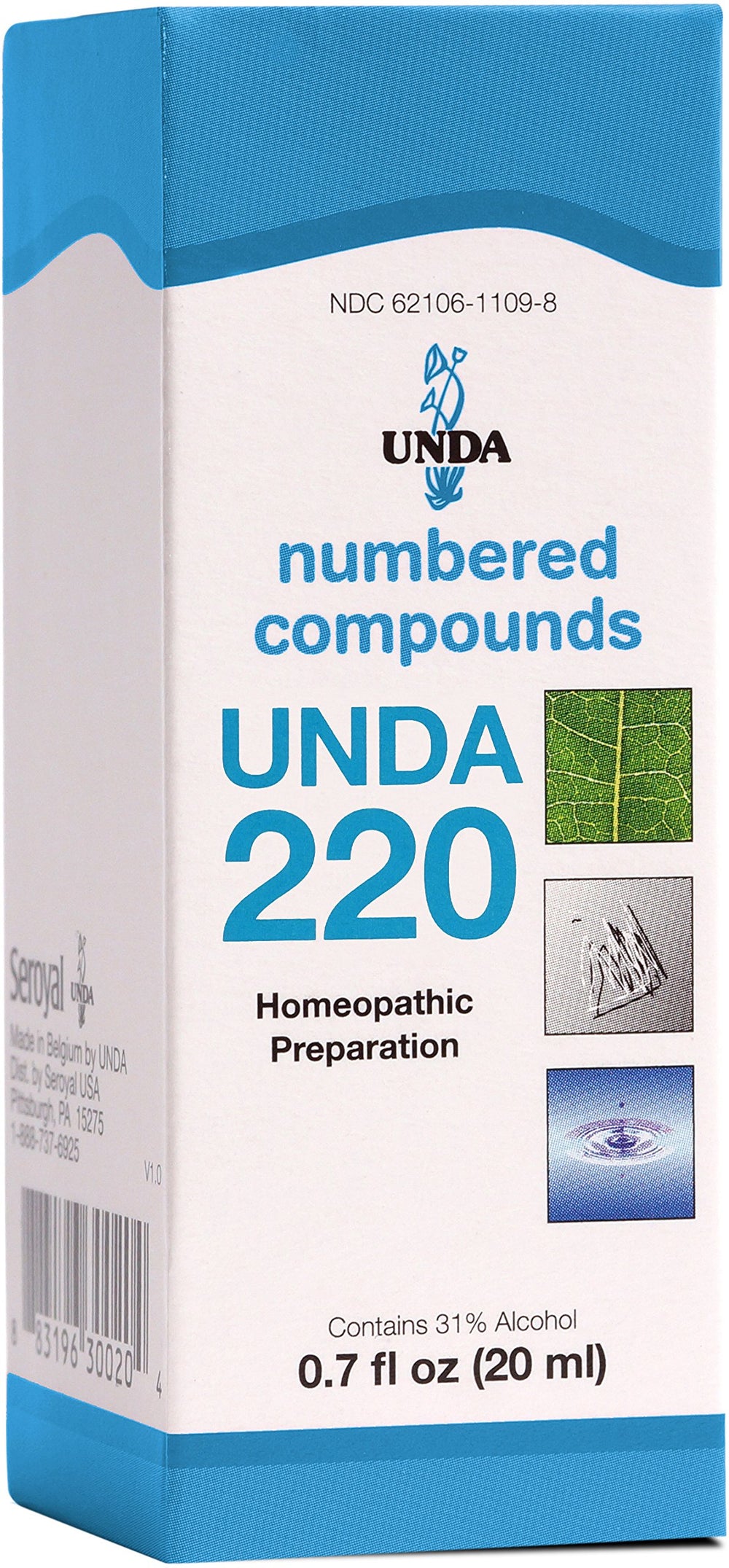 UNDA 220 Numbered Compounds bottle designed for precise dosing