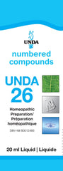 UNDA 26 Numbered Compounds bottle front for daily wellness routine