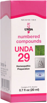 UNDA 29 numbered compounds bottle for convenient at-home wellness support