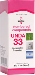 UNDA 33 Numbered Compounds bottle front highlighting biodynamic ingredients for daily balance.