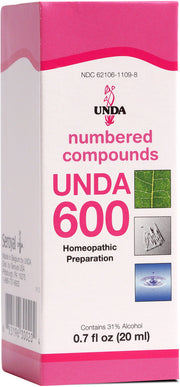 UNDA 600 Numbered Compounds bottle with dropper for precise dosing