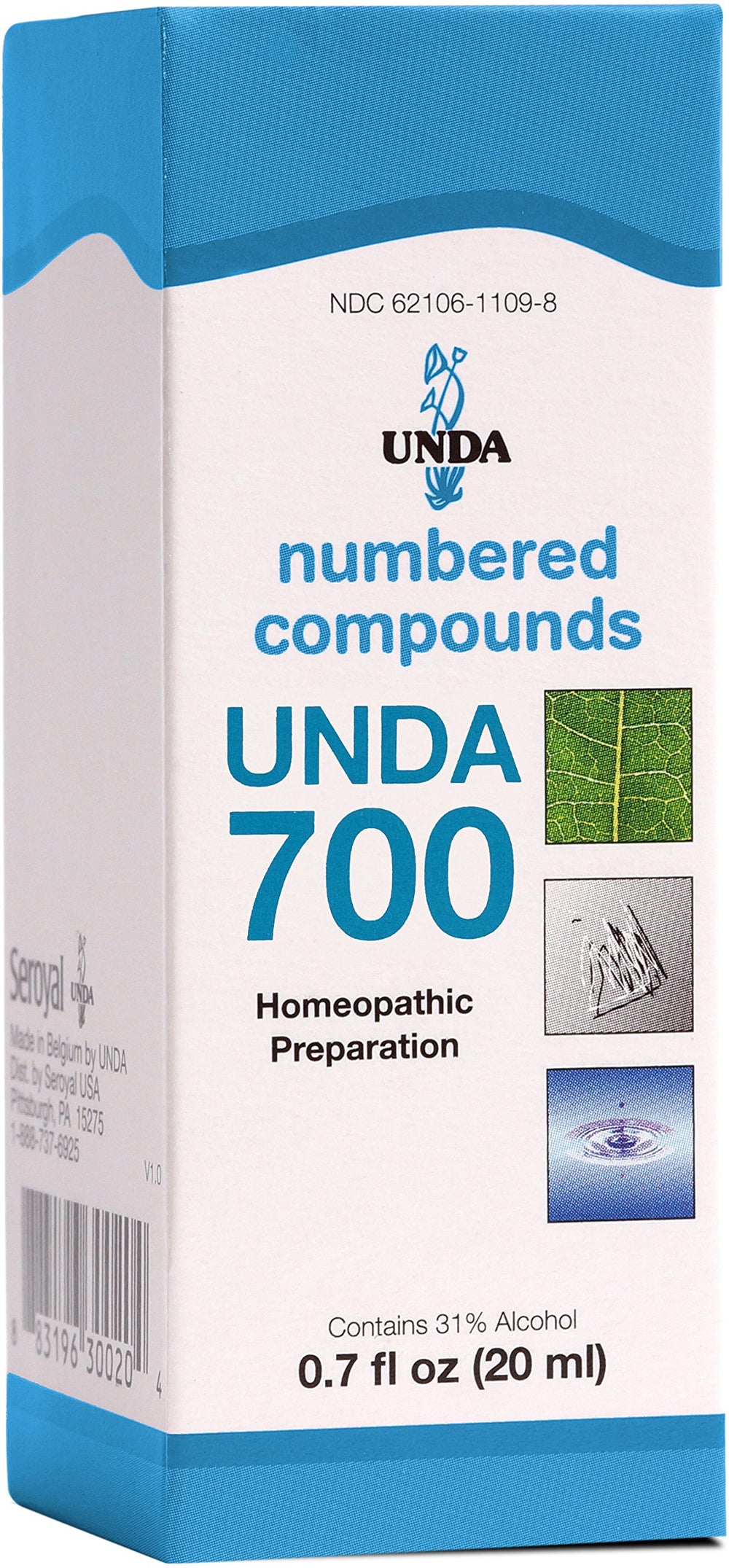 UNDA 700 numbered compounds bottle with dropper for precise dosing and convenient use